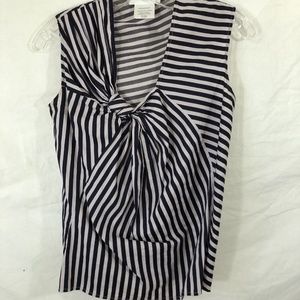 Farhi by Nicole Farhi Navy and Gray Striped Ladies